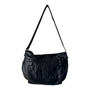 Kipling Black Nylon Glossy Finish Shoulder Bag